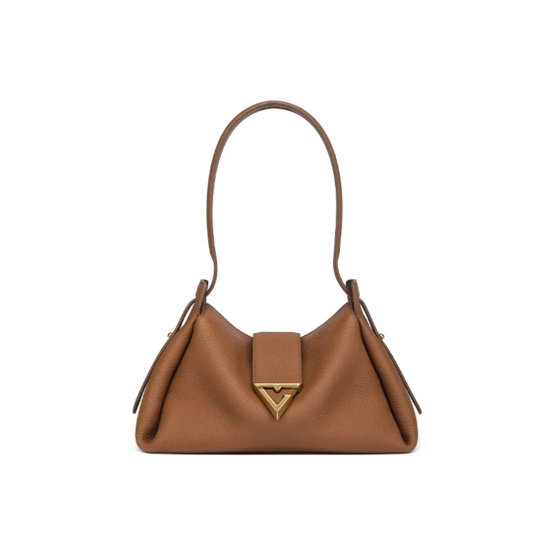 TangGuh Cow Leather Handbag Shoulder Bag Small Size Women's Brown/Black-0