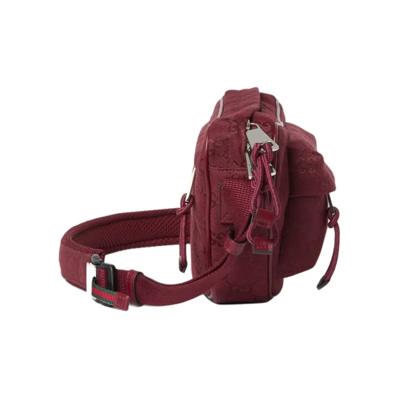 GUCCI OriginalGG Canvas Bag Shoulder Bag Crossbody Bag Small Size Men's Red-2