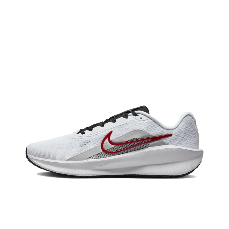 Nike Downshifter 13 White Light Smoke Grey Black Fire Red-0