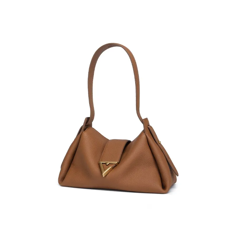 TangGuh Cow Leather Handbag Shoulder Bag Small Size Women's Brown/Black-2