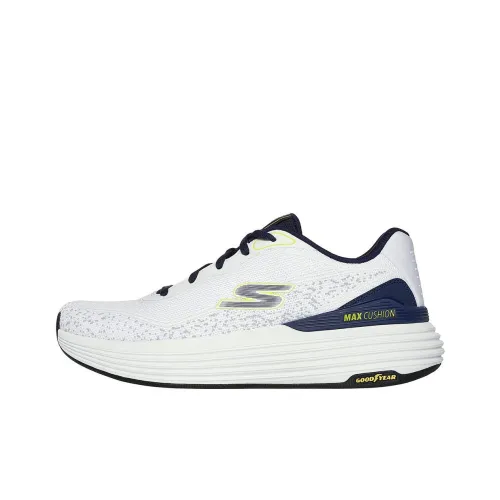 Skechers Max Cushioning Non-slip Support Low-Top Casual Running Shoes Men's White Blue