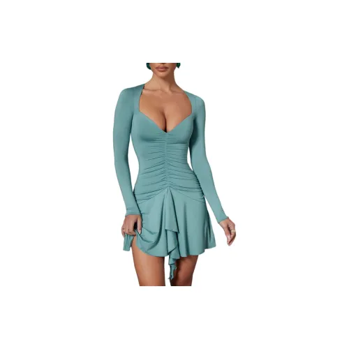 OH POLLY Long-Sleeved Dresses Women's Light Teal/Light Cyan