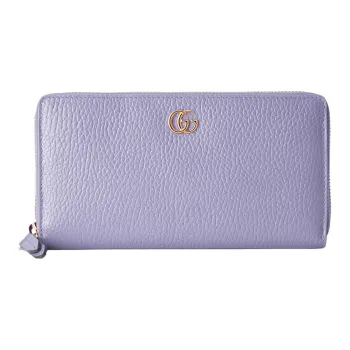 GUCCI GG Marmont Leather Wallet Women's Light Purple
