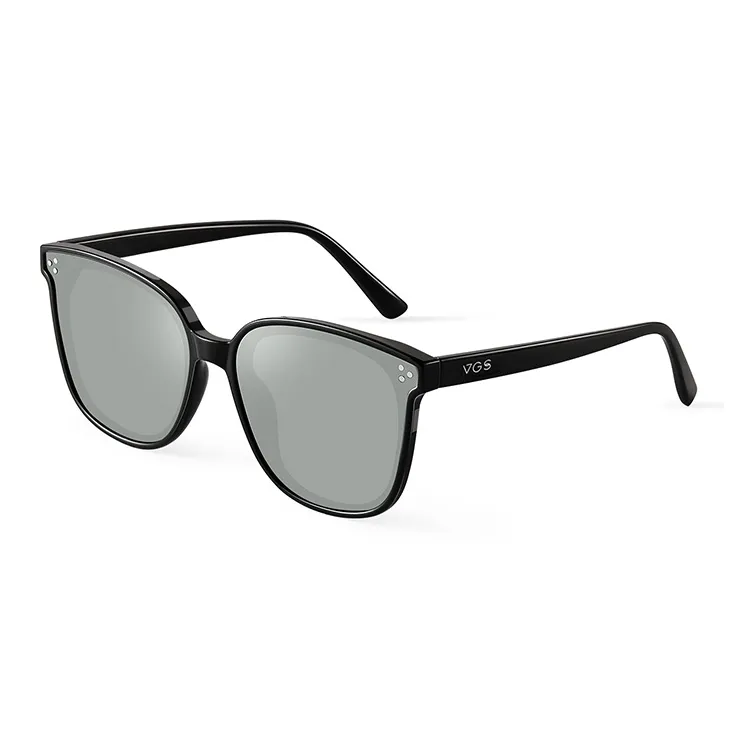 VEGOOS TR/Memory Plastic Square Sunglasses Unisex Black Frame-15