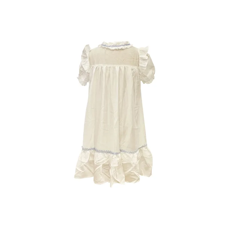 LALAJK Short Sleeved Dress Women's White-1