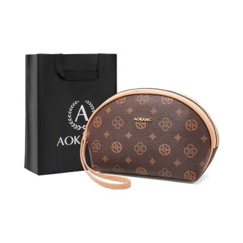 AOKANG PVC Clutch Mini Women's Coffee/Ecru