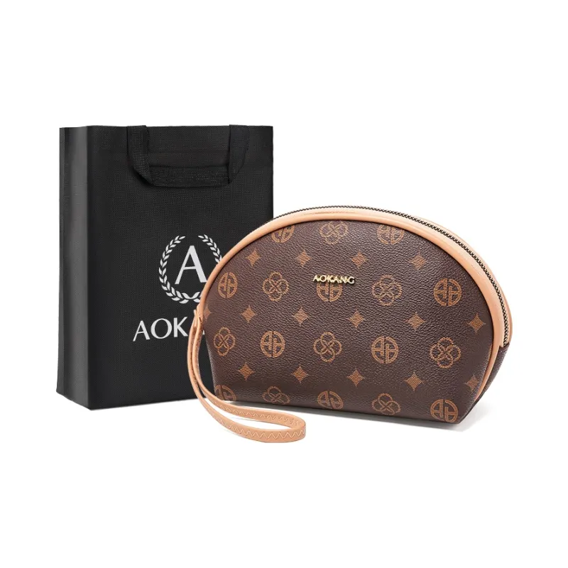 AOKANG PVC Clutch Mini Women's Coffee/Ecru-0
