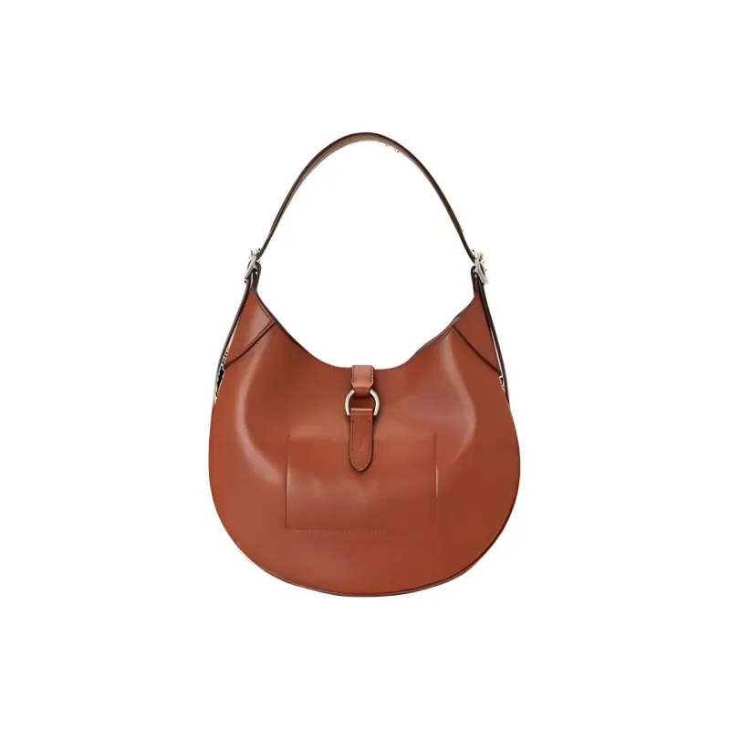 Polo Ralph Lauren Polo ID Cow Leather Handbag, Shoulder Bag Trumpets Women's Brown-2