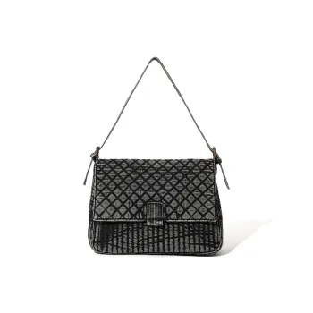 MASTER CANVAS Fabric Crossbody Bag, Shoulder Bag Unisex Black/Coffee