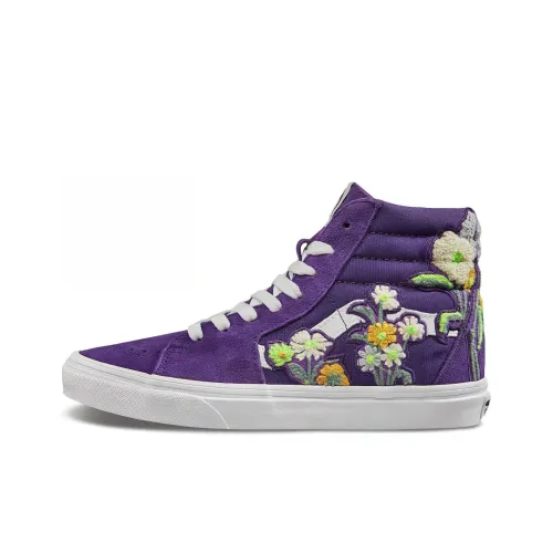 Vans SK8 Skateboard Shoes Women's High-Top Purple/White