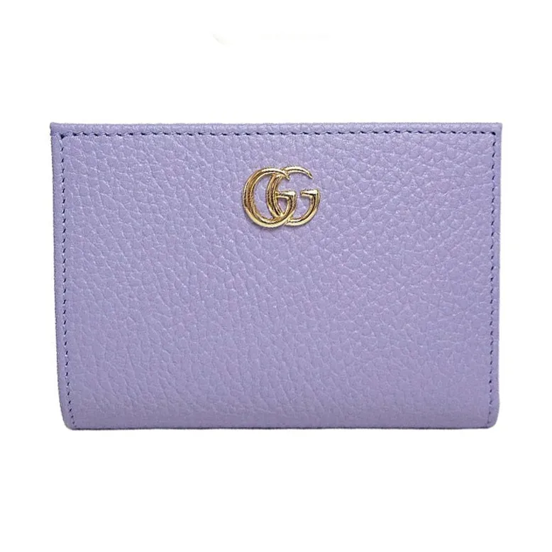 GUCCI GG Marmont Leather Wallet Mini Women's Light Purple-0