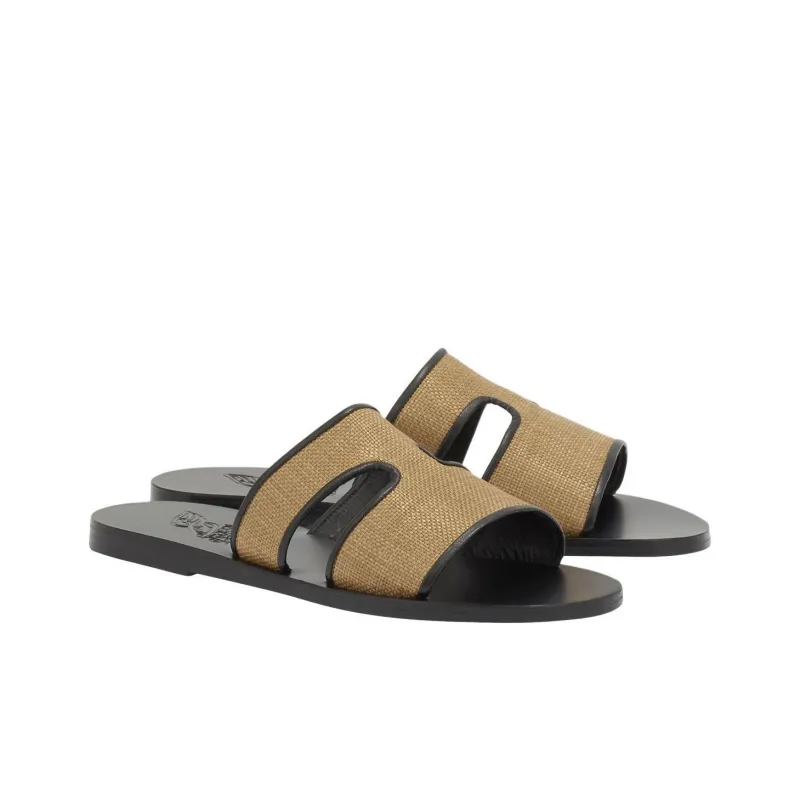 ANCIENT GREEK SANDALS Slide Slippers Women's Brown-2