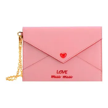 MIU MIU Sheepskin Envelope Bag Wallets Small Size Women's Pink