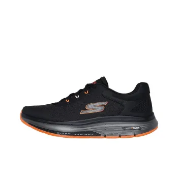 Skechers Go Walk Workout Walker Cushioned Slip-Resistant Support Low-Top Casual Running Shoes Men's Black Orange