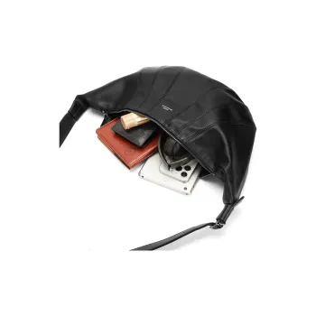 FAIRWHALE Synthetic Leather Dumpling Bag Crossbody Bag Regular Unisex Black