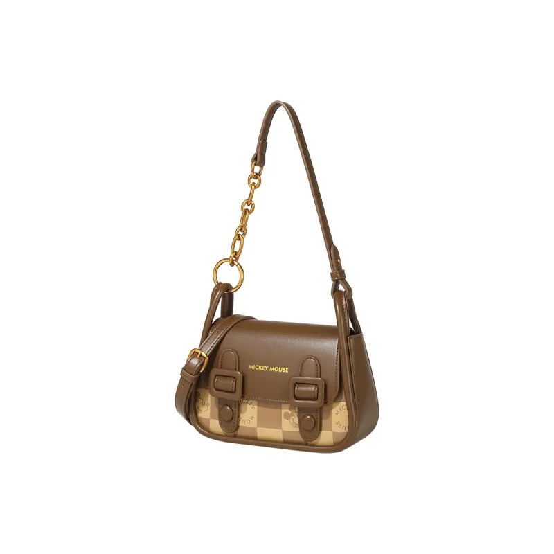 Disney Mickey Series PU Crossbody Bag Shoulder Bag Underarm Handbag Regular Women's Brown-1