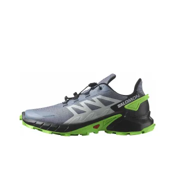 SALOMON Supercross 4 Cushioning Wear Resistant Low Top Running Shoes Men's Black Gray Blue