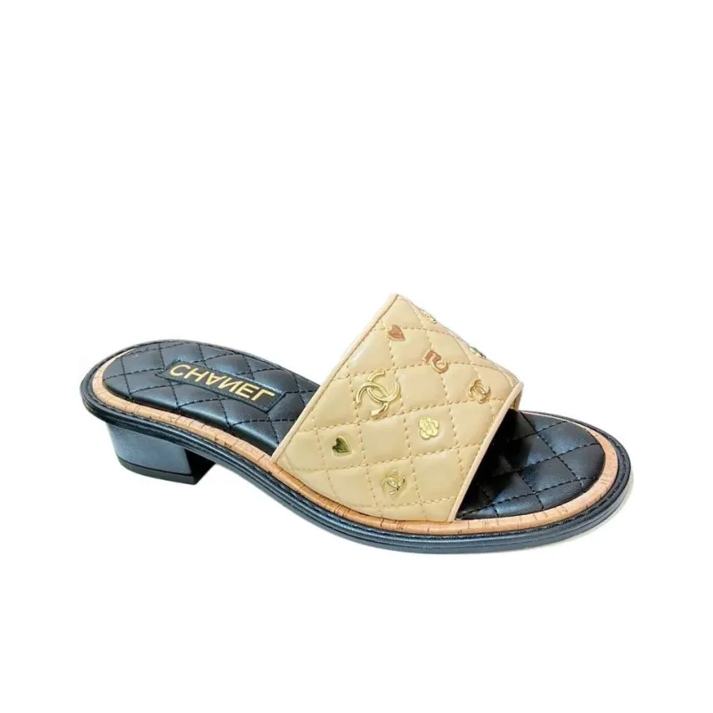 CHANEL Slide Slippers Women's Light Yellow-1