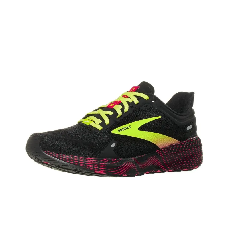 Brooks Launch 9 Slip-Resistant Low-Top Casual Running Shoes Men's Black Yellow-2