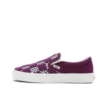 Vans Slip-on Chaussures Tufted Warm Cushioning Low-Top Skateboard Shoes Women's Purple