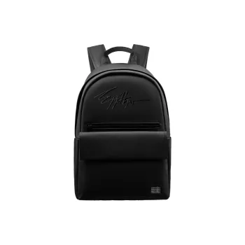 EPIPHQNY PU Skin Touch Fabric Backpack Large Size Unisex Black