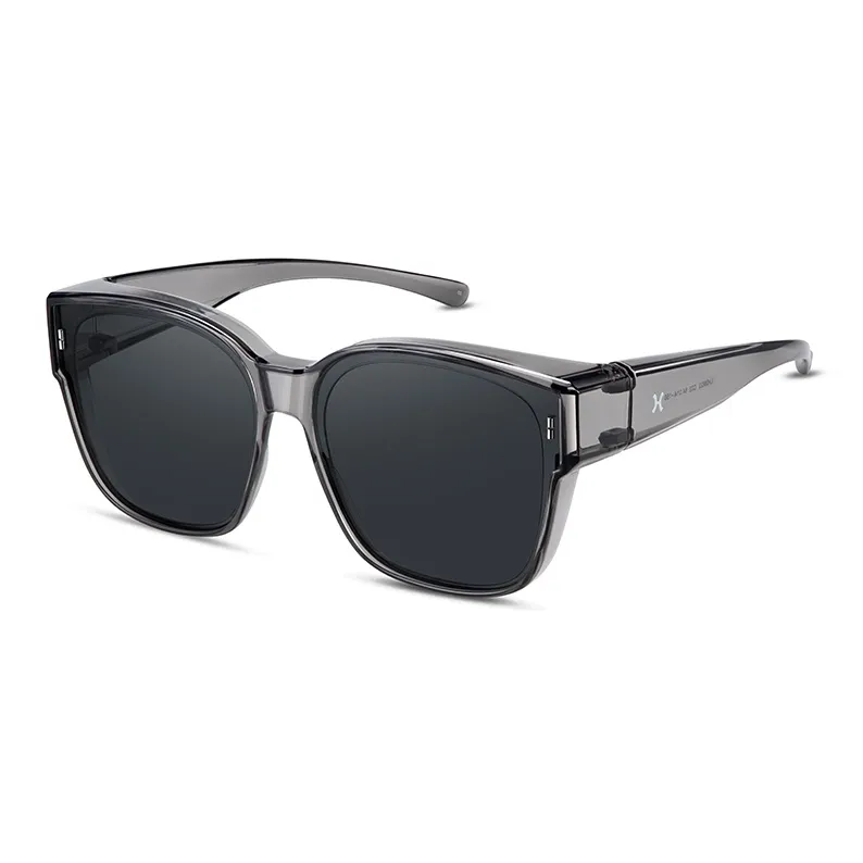 LOHO TR90 Square Large Frame Sunglasses For A Slimmer Face Appearance Unisex Black-14