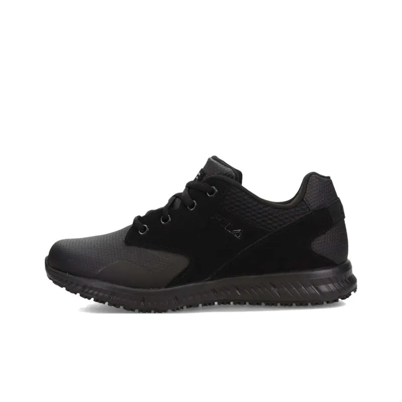 FILA Memory Layers SR Slip Resistant, Abrasion Resistant, Breathable Low Top Casual Shoes Men's Black-0