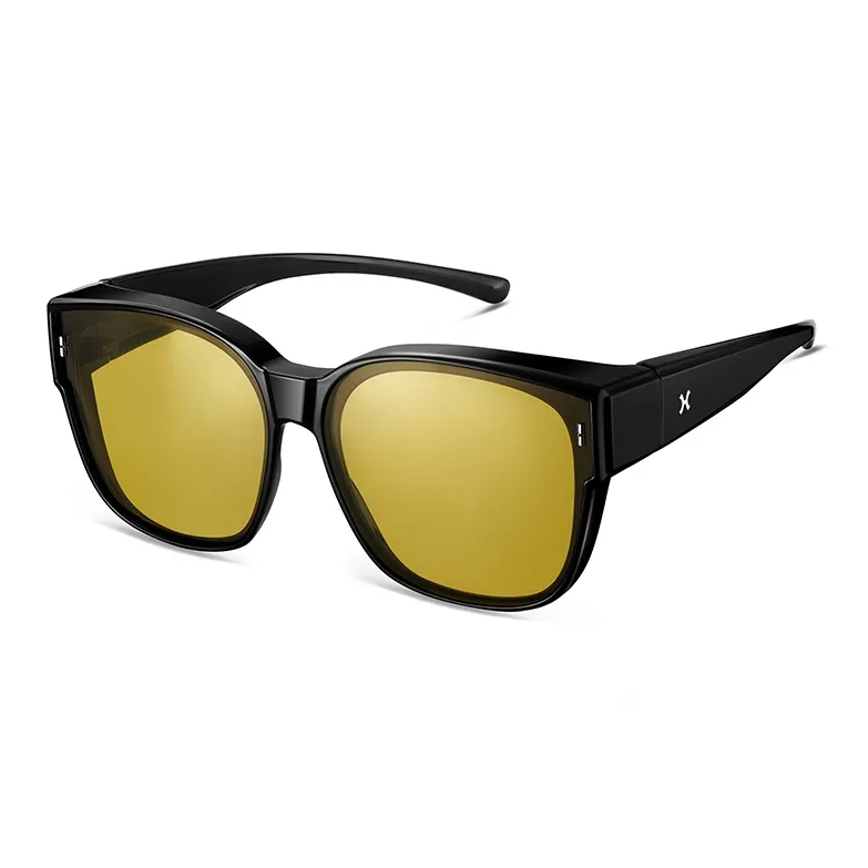 LOHO TR90 Square Large Frame Sunglasses For A Slimmer Face Appearance Unisex Black-29