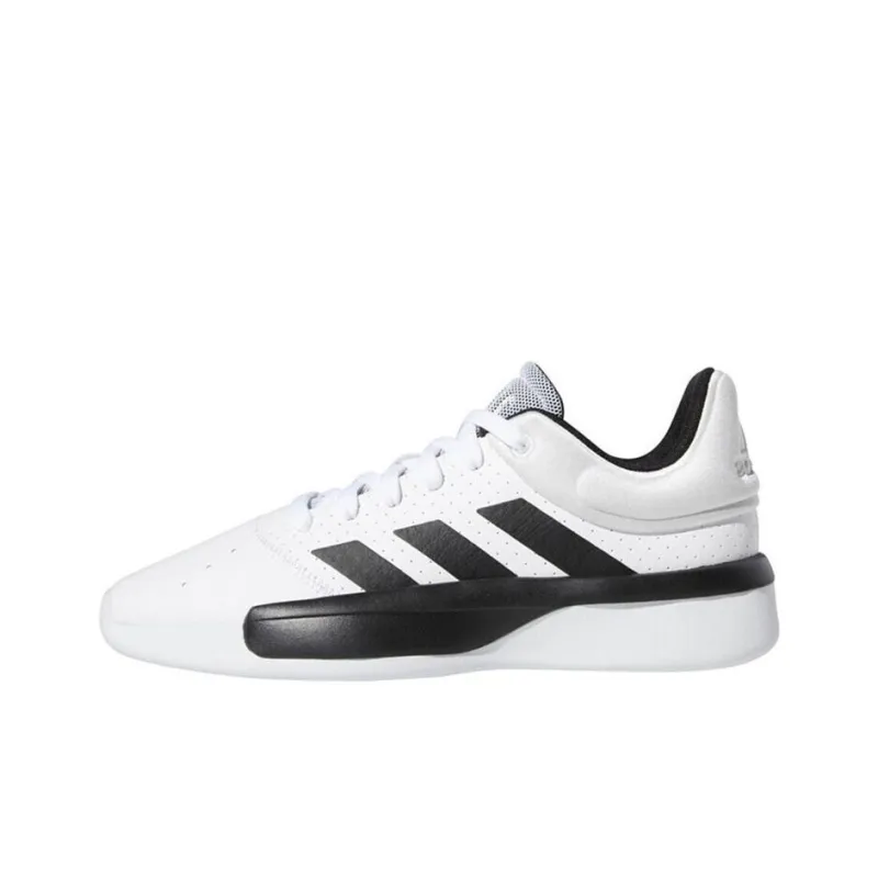 Adidas Pro Adversary Low Anti Slip Wear Resistant Mid Top Basketball Shoes Men's Black White-0