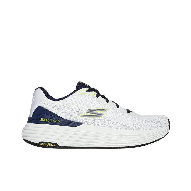 Skechers Max Cushioning Non-slip Support Low-Top Casual Running Shoes Men's White Blue-1