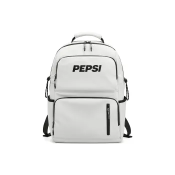 Pepsi PU Laptop Backpack Large Size Unisex Black/White
