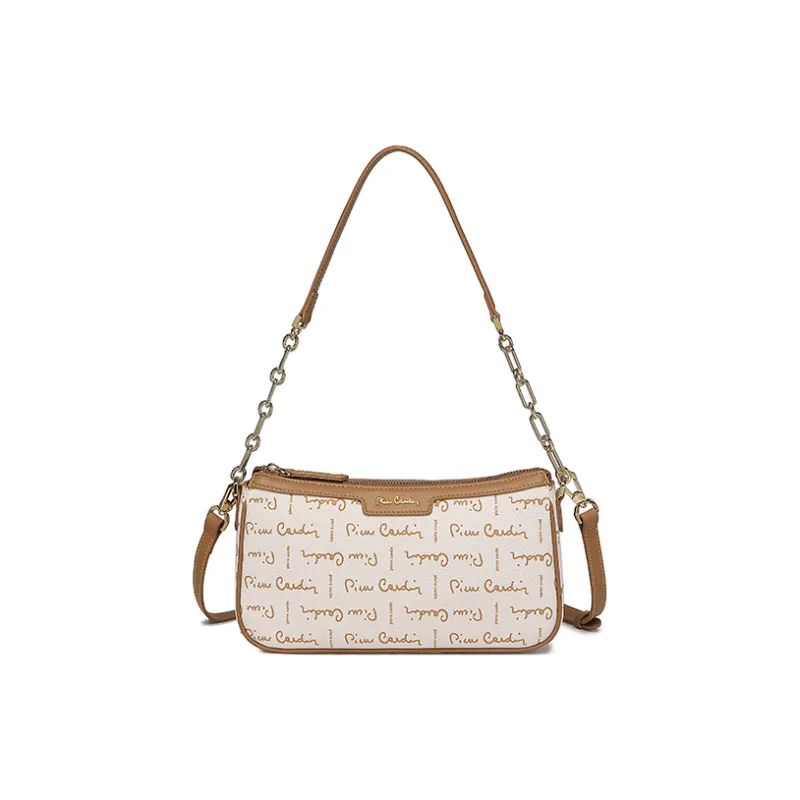 PIERRE CARDIN Polyvinyl Chloride Handbag, Shoulder Bag, Crossbody Bag Regular Women's Beige-0