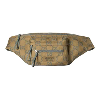 GUCCI Recycled Polyester Fanny Pack Large Size Men's Mustard Yellow/Green