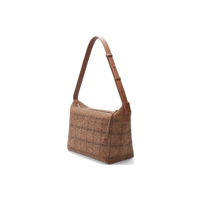 LOEWE Cubi Suede Portable Crossbody Bag, Shoulder Bag Women's Tan-1