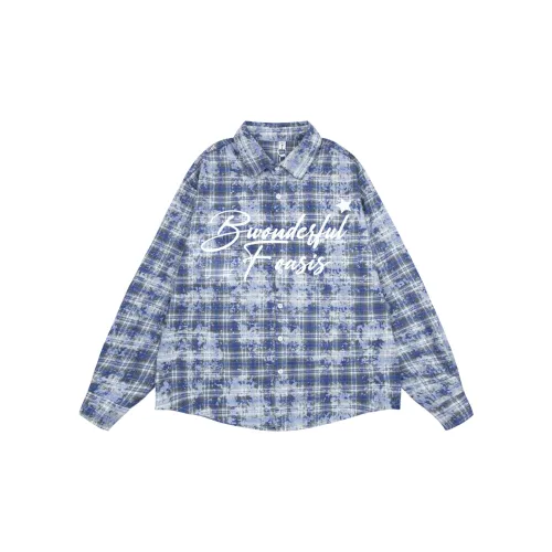 FOASIS Shirts Unisex Blue Check