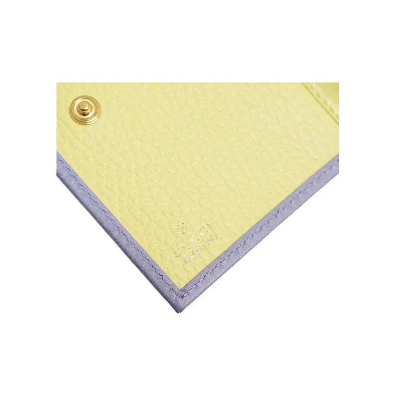GUCCI GG Marmont Leather Wallet Mini Women's Light Purple-7