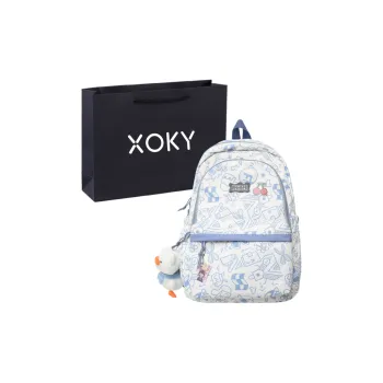XOKY Polyester Backpack Regular Unisex Blue/Black/Light Green/Violet/Pink