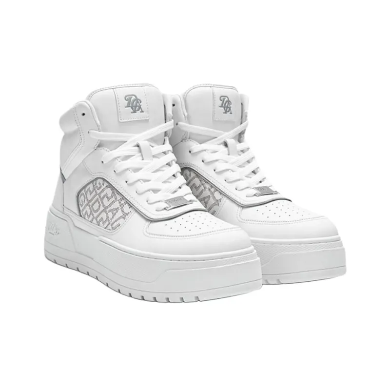 DEGAIA High-Top Skateboard Shoes Men's Raw White Light Gray-2