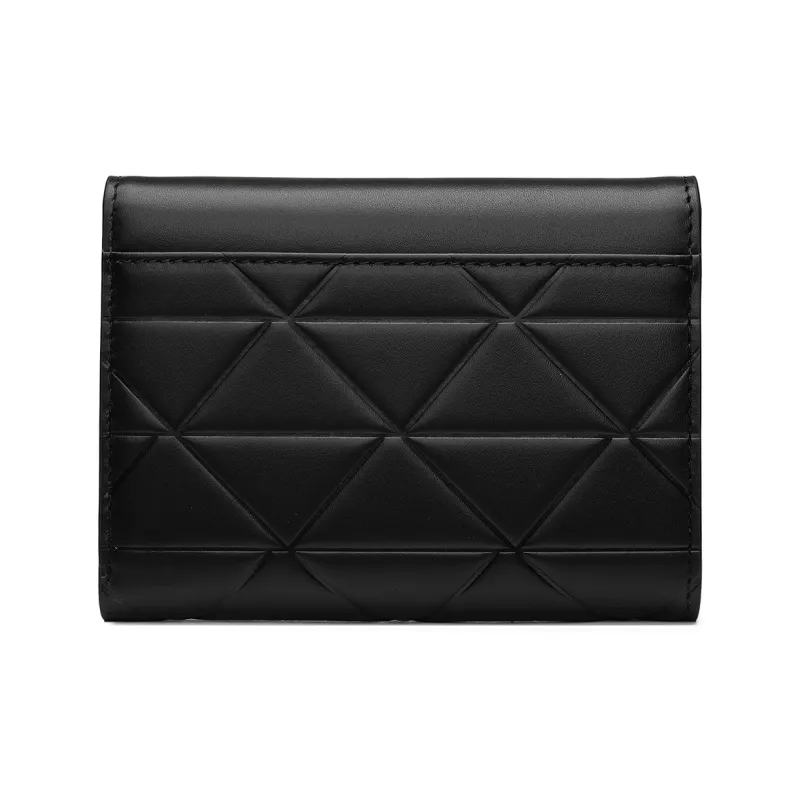 PIERRE CARDIN Top Grain Cow Leather Cropped Multi Layer Wallet Women's Beige/Black-7