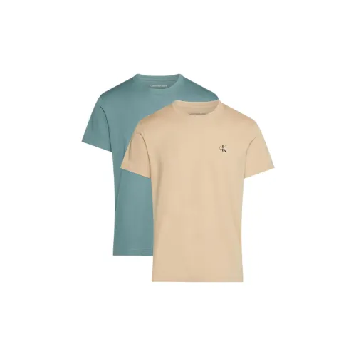 Calvin Klein T-Shirts Men 2 Pieces Set Fairy Blue/Warm Sand