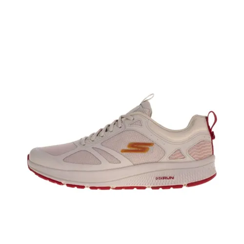 Skechers Go Run Consistent Cushioning Wear-Resistant Low-Top Casual Running Shoes Men's Beige Red