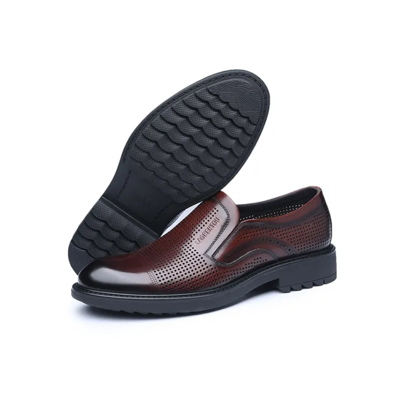 LAORENTOU Dress Shoes Men Low Top Brown/Black-19