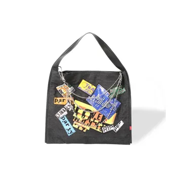 MASTER CANVAS Polyester Tote Bag Shopping Bag Shoulder Bag Handbag Unisex Black