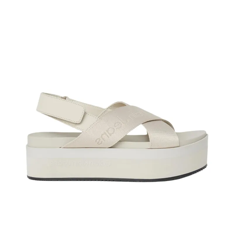 CKJ CALVIN KLEIN JEANS Strap Sandals 6cm Women's Beige-1
