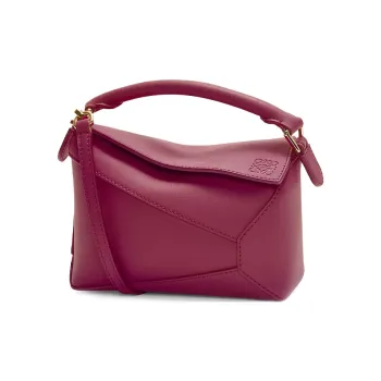 LOEWE Puzzle Cow Leather Handbag Shoulder Bag Crossbody Bag Mini Women's Crimson