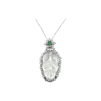 Green Craftsman Chalcedony Jade Necklaces Women's