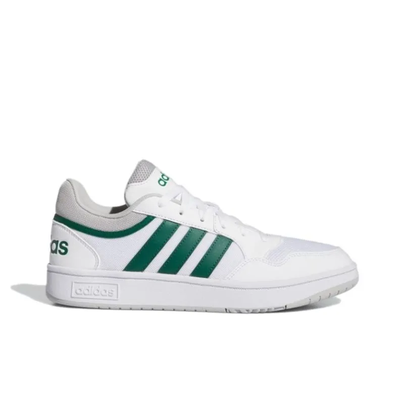 Adidas HOOPS 3.0 Summer Cushioning, Wear Resistant Low Top Skateboard Shoes Men's White Green-3