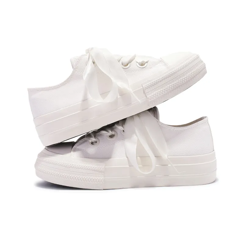 SNXR Non-slip Wear-resistant Shock Absorption Low-Top Canvas Shoes Women's Ecru-4
