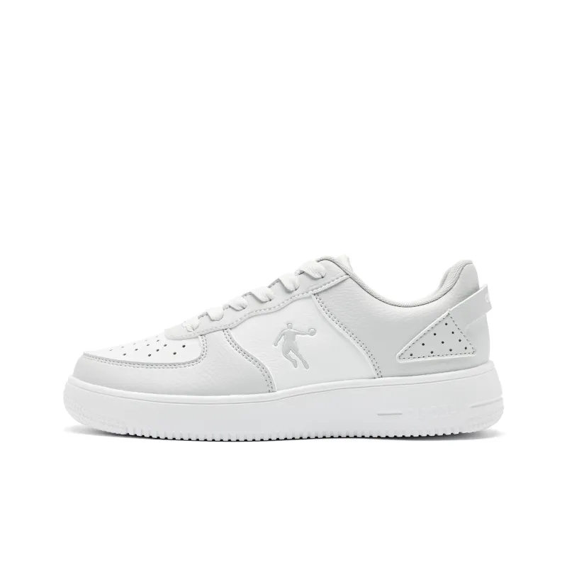 QIAODAN Skateboard Shoes Men Low Top Jordan White Gray Silver-0