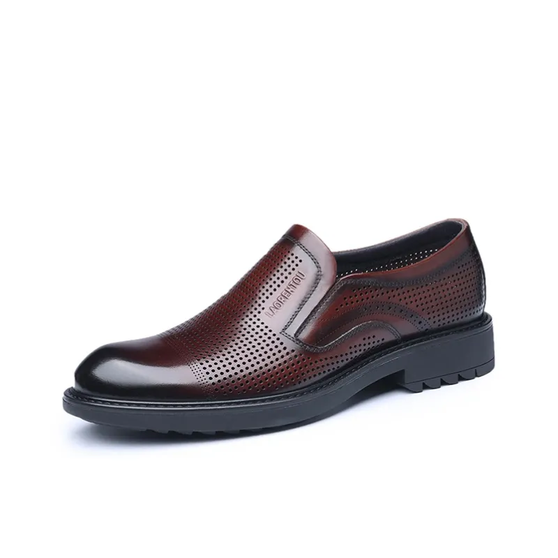 LAORENTOU Dress Shoes Men Low Top Brown/Black-17